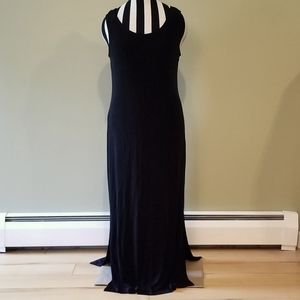 90s VINTAGE BLACK MAXI TANK DRESS WITH SLITS